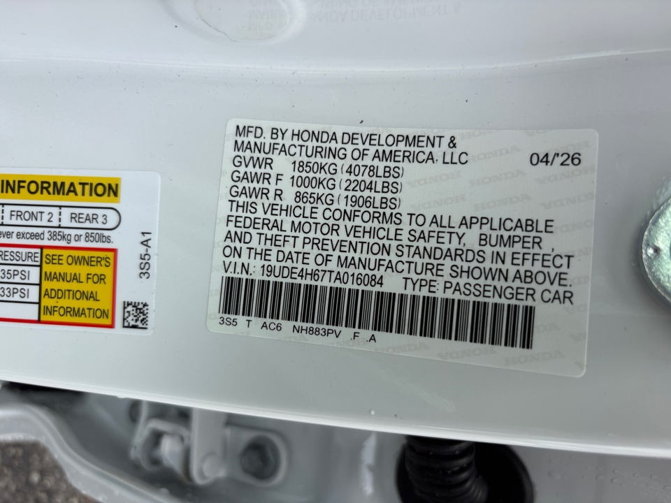 19UDE4H67TA016084 2026 Acura Integra FWD A-Spec with Technology