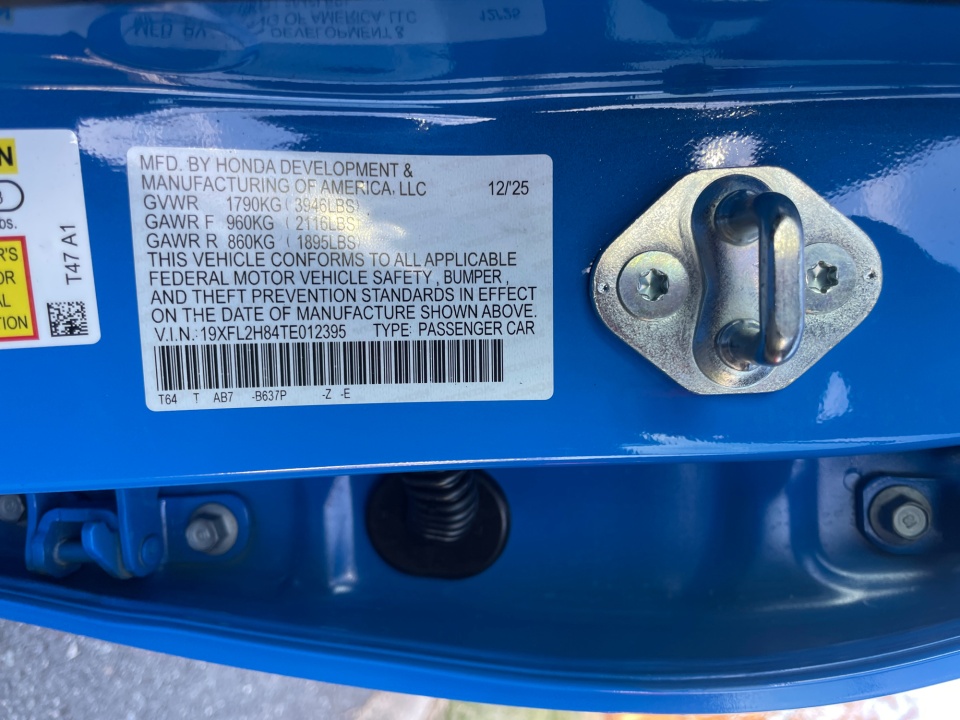 19XFL2H84TE012395 2026 Honda Civic Hatchback Sport