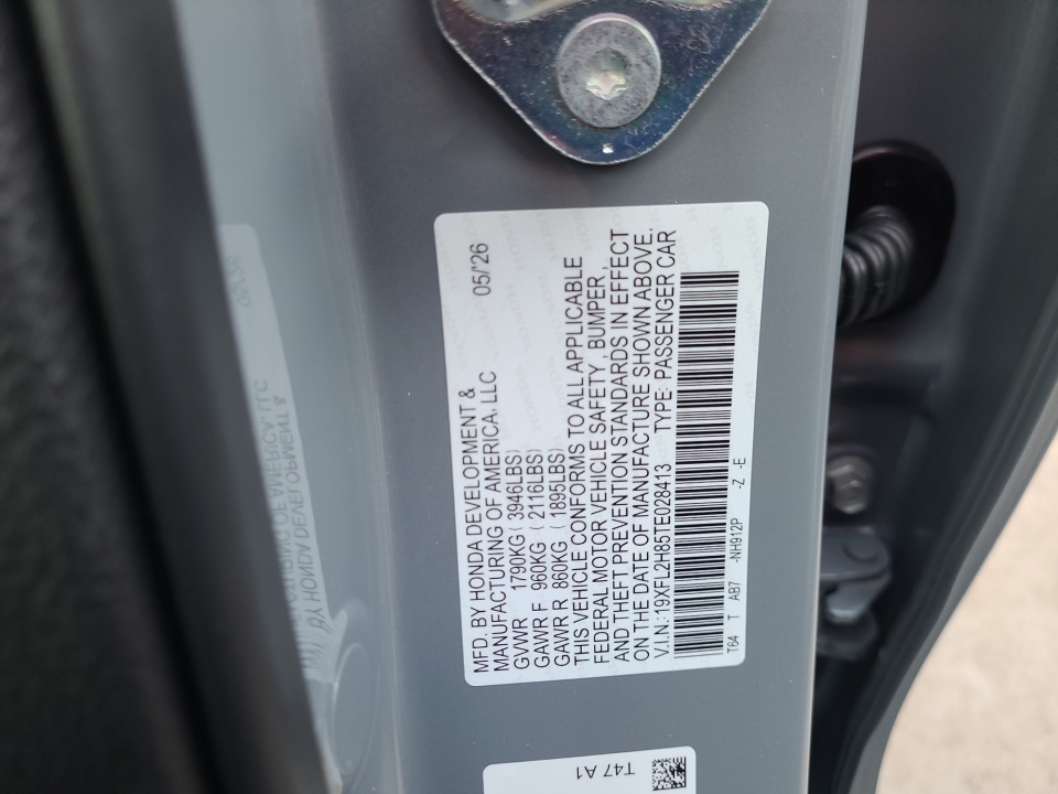 19XFL2H85TE028413 2026 Honda Civic Hatchback Sport