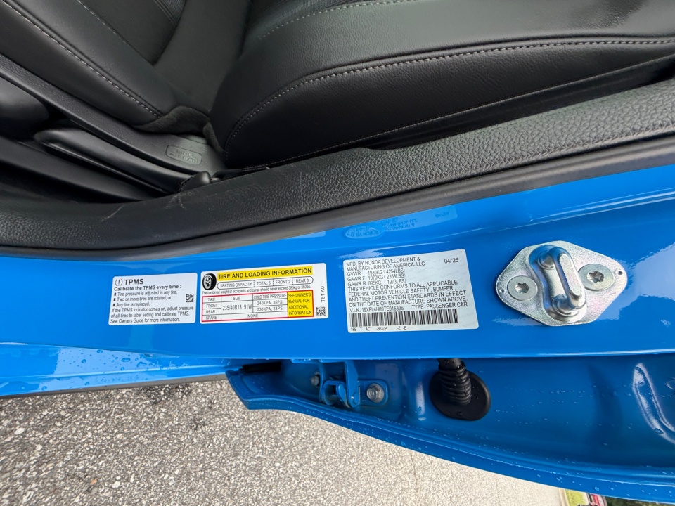 19XFL4H89TE015336 2026 Honda Civic Hybrid Sport