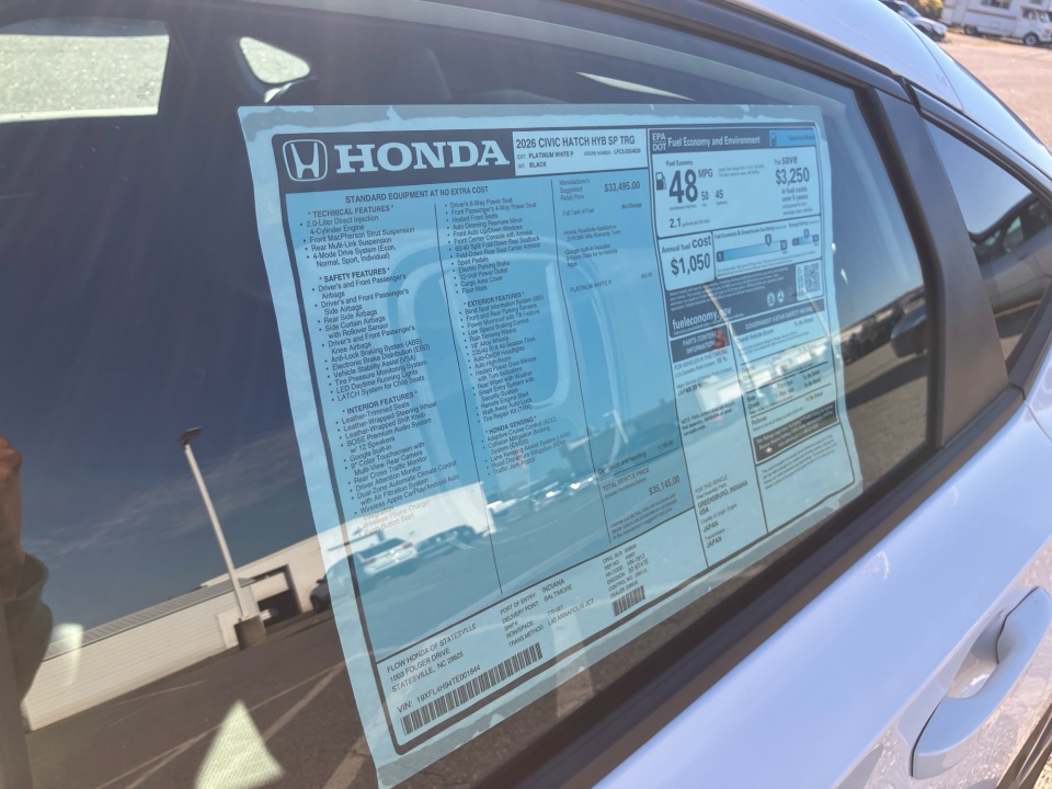 19XFL4H94TE001644 2026 Honda Civic Hybrid Sport Touring