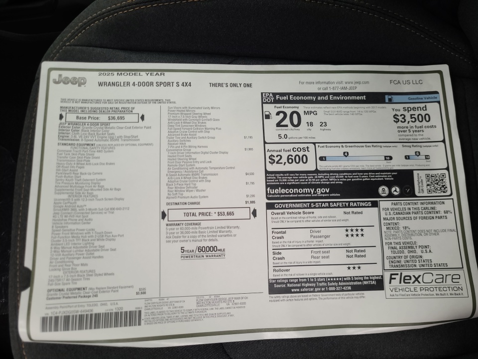 1C4PJXDG0SW649406 2025 Jeep Wrangler 4-Door Summit 4x4