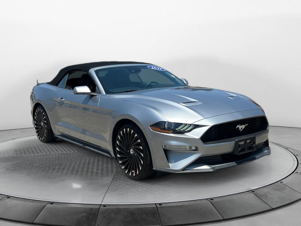 Silver 2021 Ford Mustang EcoBoost Premium Convertible RWD Convertible Rear-Wheel Drive Automatic