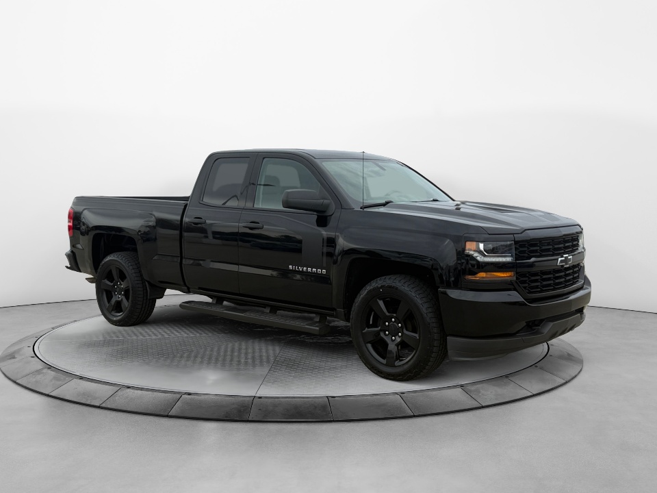 Black 2017 Chevrolet Silverado 1500 Custom Double Cab RWD Pickup Truck 4X2 Automatic