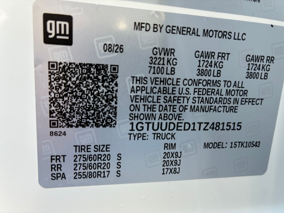 1GTUUDED1TZ481515 2026 GMC Sierra 1500 SLT