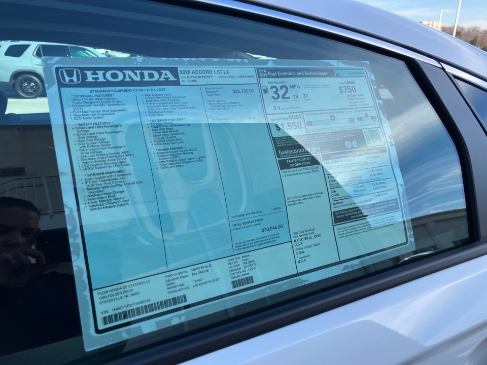 1HGCY1F25TA006736 2026 Honda Accord Sedan LX