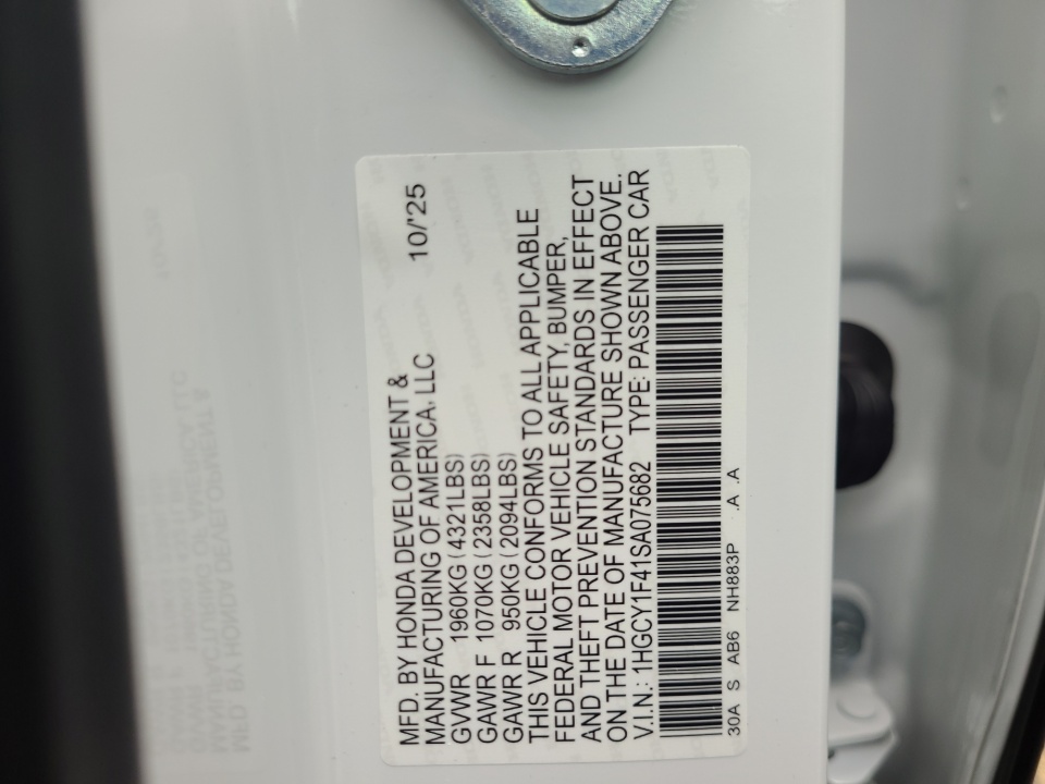 1HGCY1F41SA075682 2025 Honda Accord Sedan SE