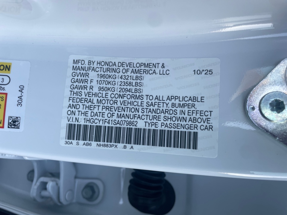 1HGCY1F41SA079862 2025 Honda Accord Sedan SE