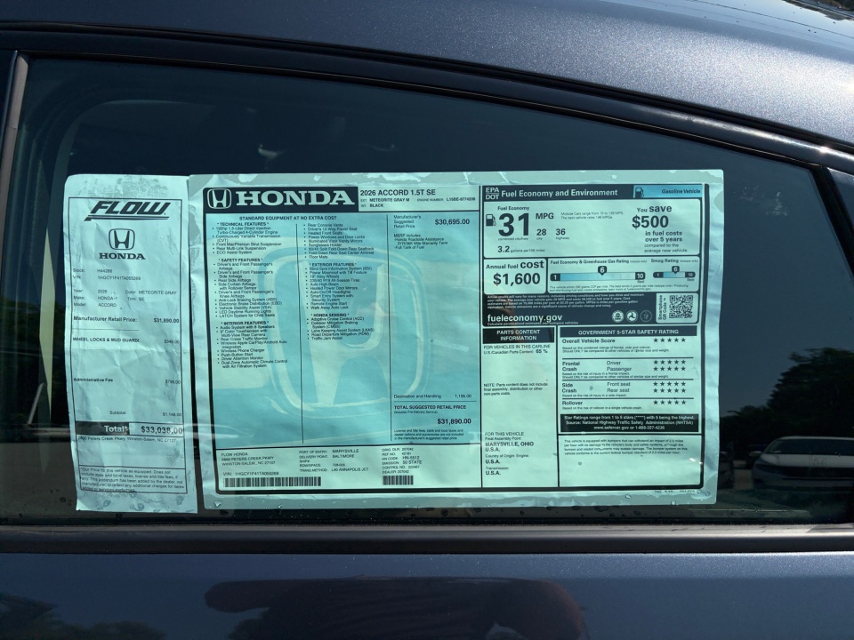 1HGCY1F41TA055269 2026 Honda Accord Sedan SE