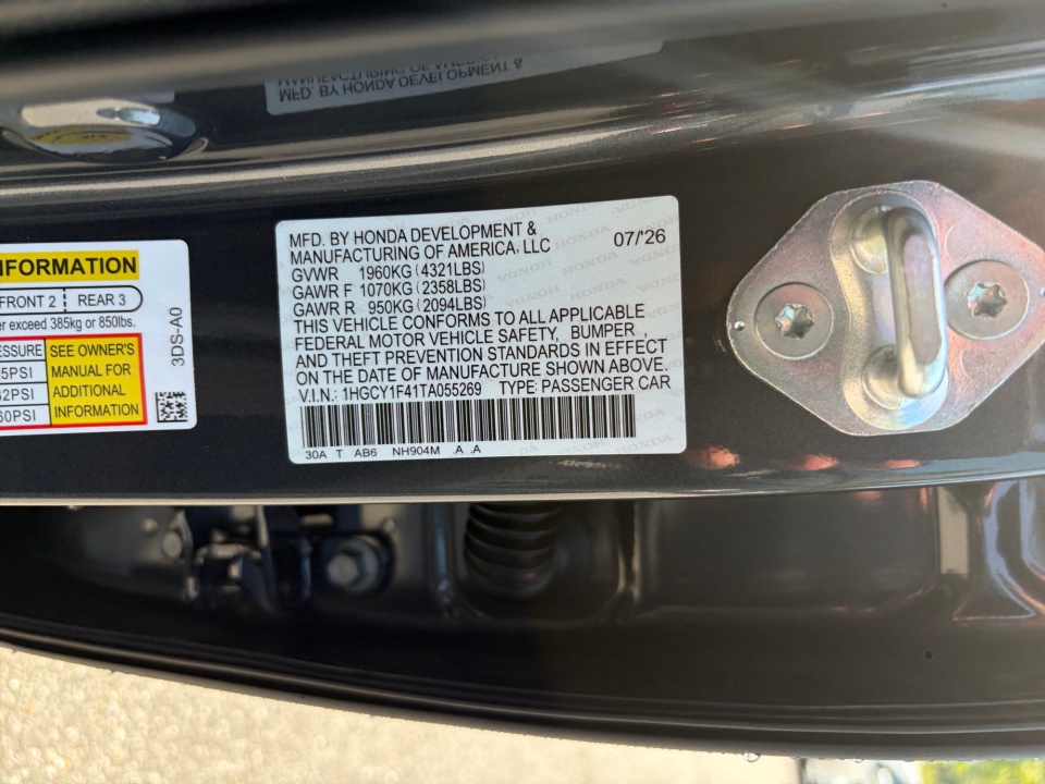 1HGCY1F41TA055269 2026 Honda Accord Sedan SE