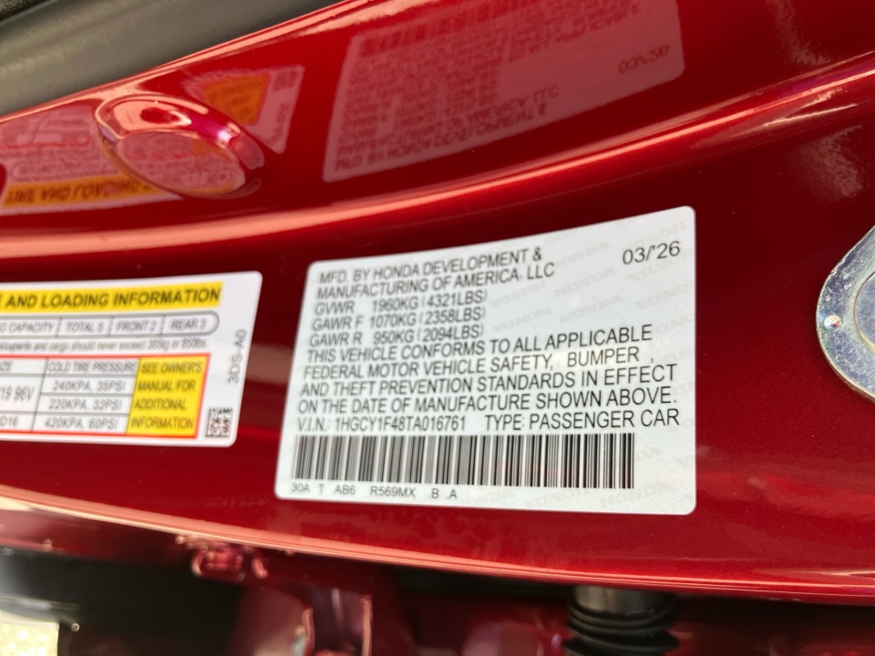 1HGCY1F48TA016761 2026 Honda Accord Sedan SE