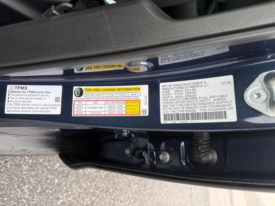 1HGCY1F49TA056296 2026 Honda Accord Sedan SE
