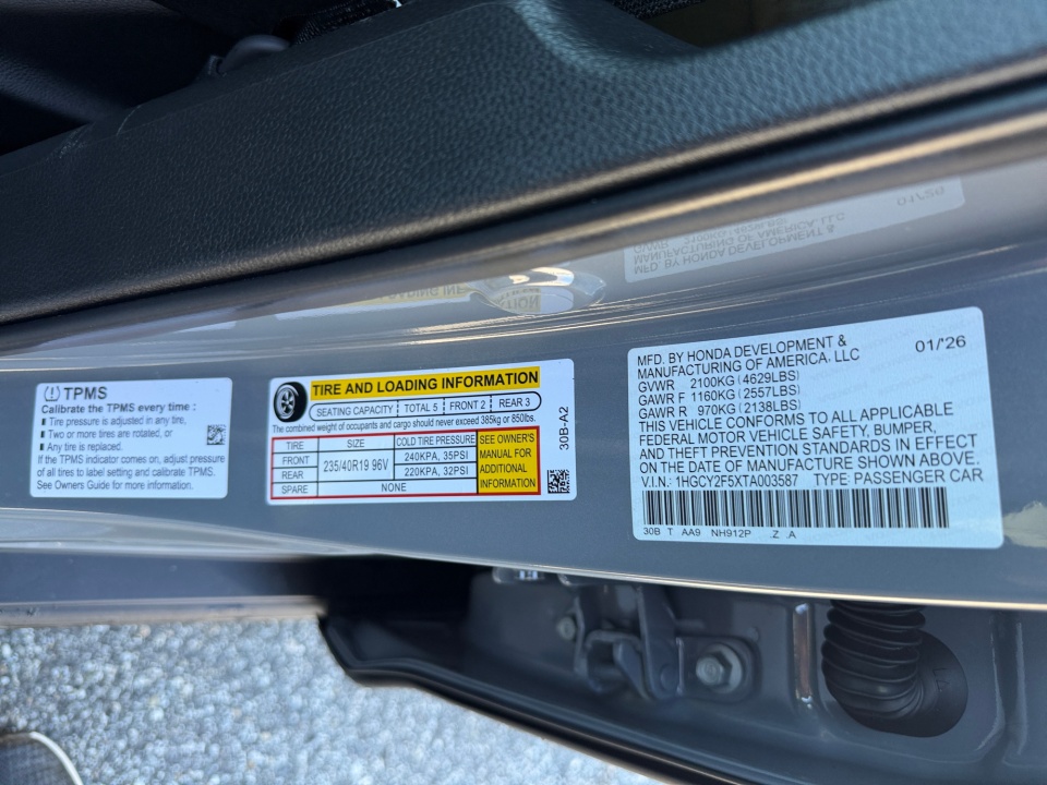 1HGCY2F5XTA003587 2026 Honda Accord Hybrid Sport