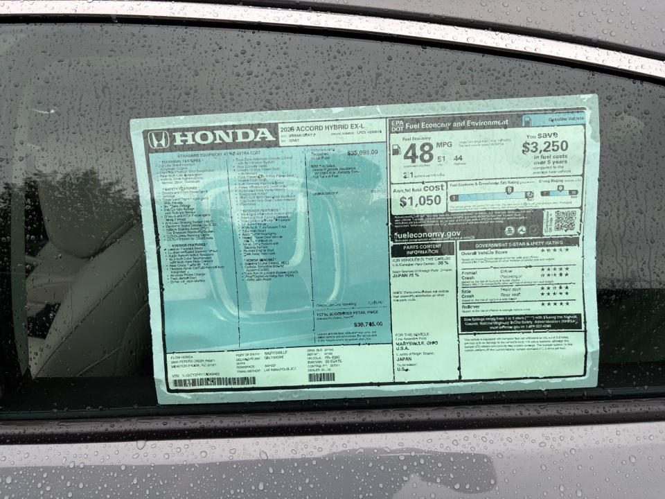 1HGCY2F61TA049463 2026 Honda Accord Hybrid EX-L