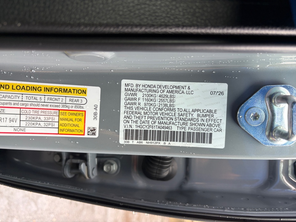 1HGCY2F61TA049463 2026 Honda Accord Hybrid EX-L