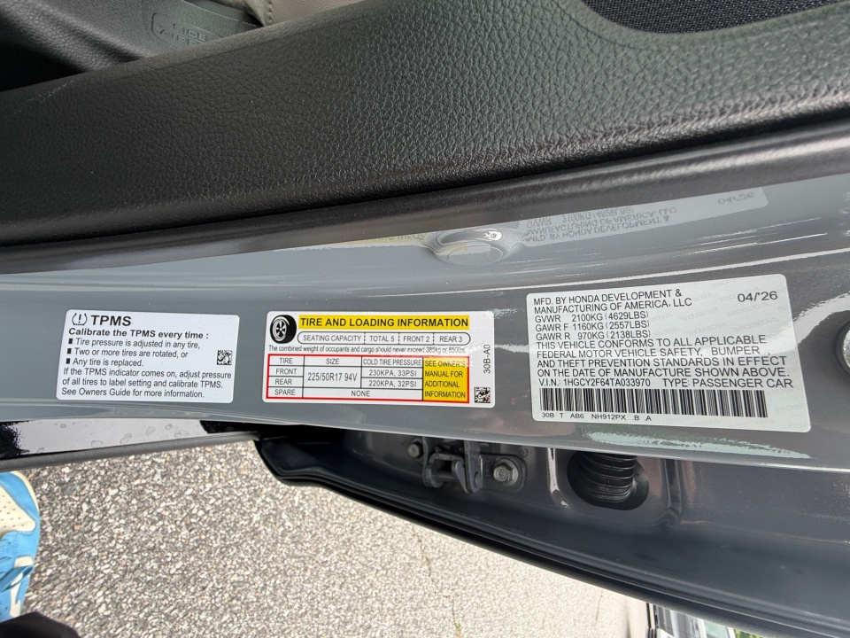 1HGCY2F64TA033970 2026 Honda Accord Hybrid EX-L