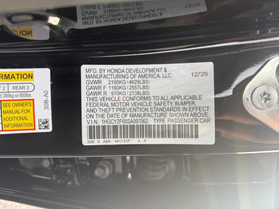 1HGCY2F65SA097062 2025 Honda Accord Hybrid EX-L