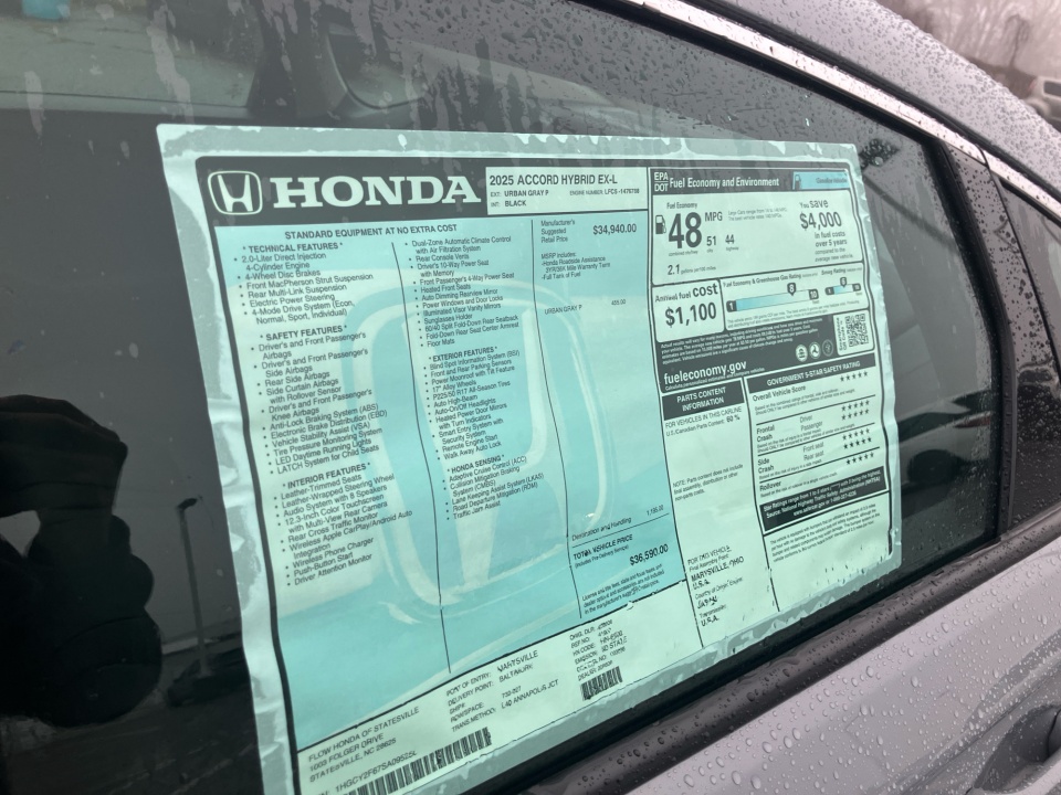 1HGCY2F67SA095250 2025 Honda Accord Hybrid EX-L