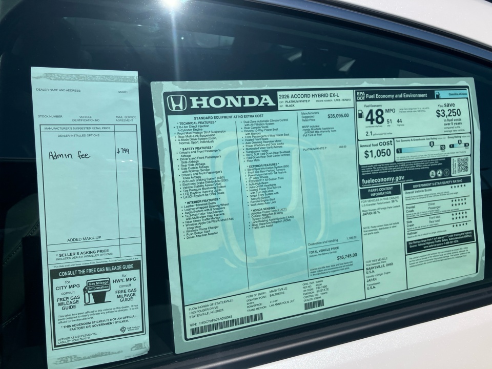 1HGCY2F69TA030045 2026 Honda Accord Hybrid EX-L
