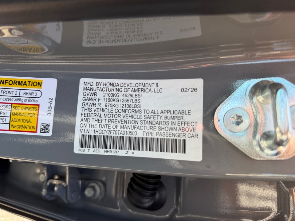 1HGCY2F70TA010503 2026 Honda Accord Hybrid Sport-L