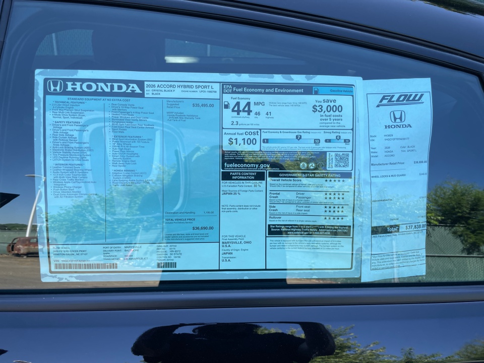 1HGCY2F70TA036177 2026 Honda Accord Hybrid Sport-L