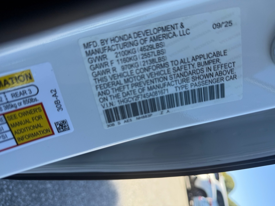 1HGCY2F74SA081671 2025 Honda Accord Hybrid Sport-L