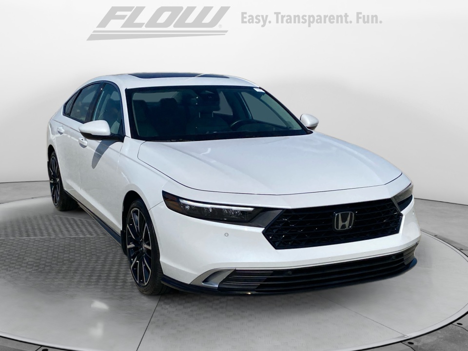 White 2024 Honda Accord Hybrid Sedan Front-Wheel Drive Automatic