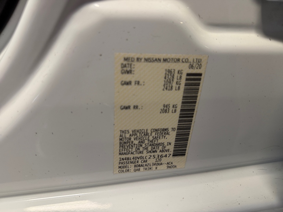 Used 2020 Nissan Altima Sedan