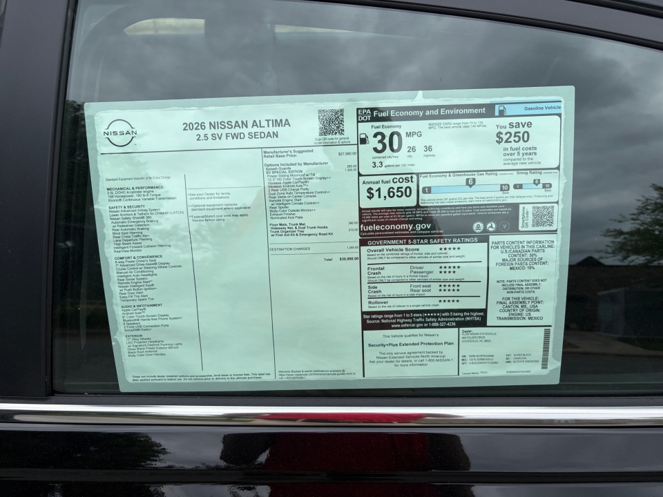 1N4BL4DV8TN332696 2026 Nissan Altima SV FWD