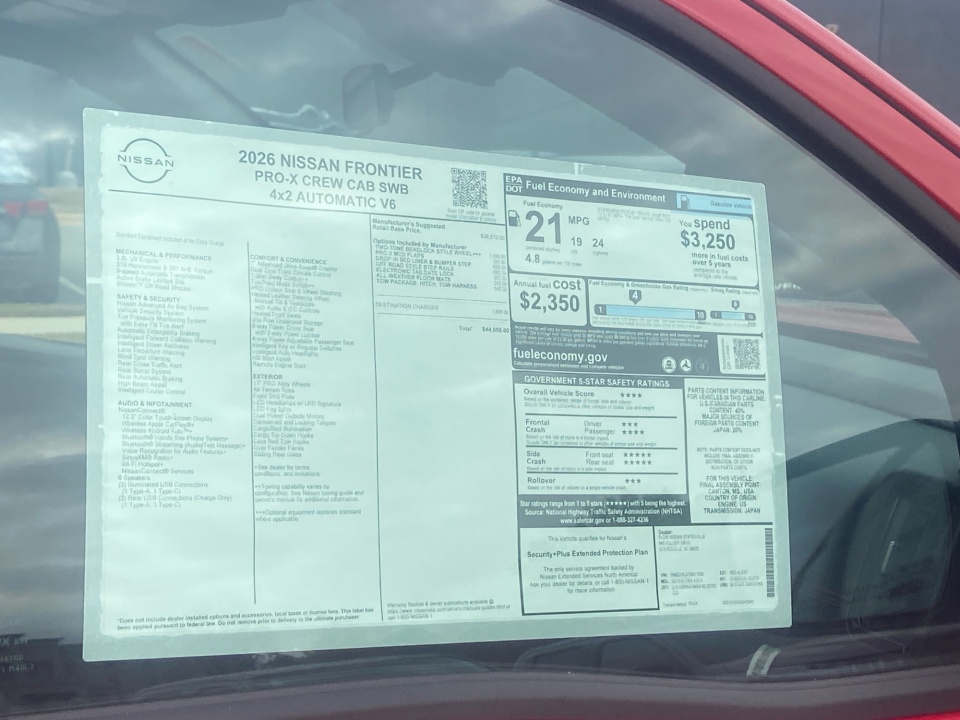 1N6ED1EJ3TN617995 2026 Nissan Frontier Crew Cab PRO-X 4x2