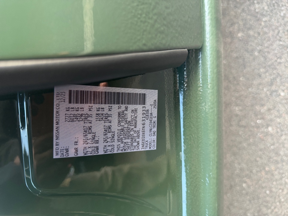 1N6ED1EK6TN631933 2026 Nissan Frontier Crew Cab SV 4x4