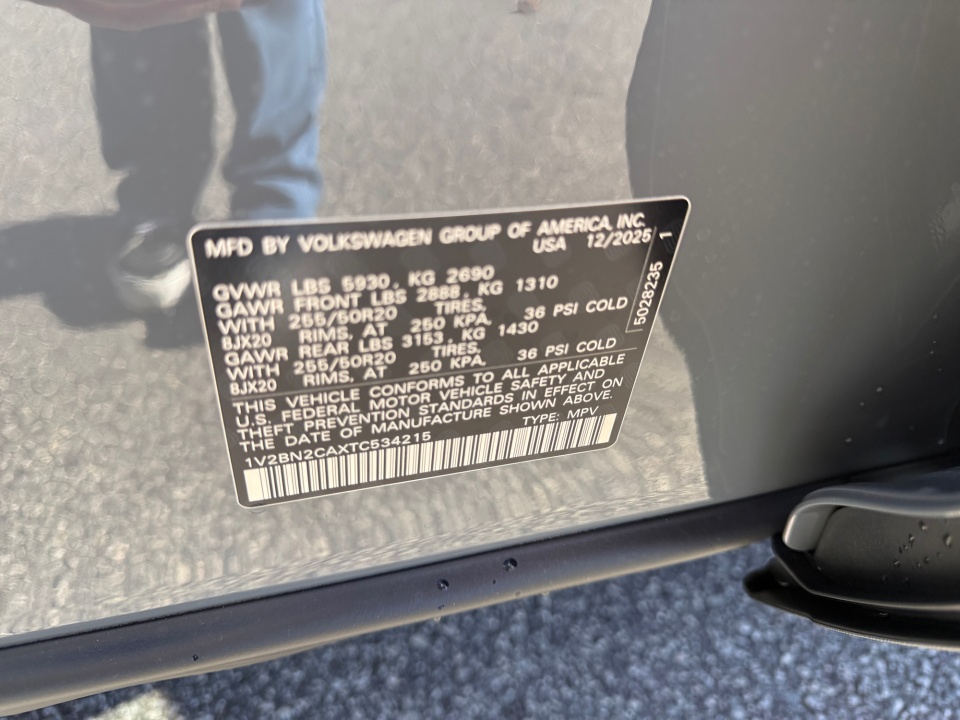 1V2BN2CAXTC534215 2026 Volkswagen Atlas SEL