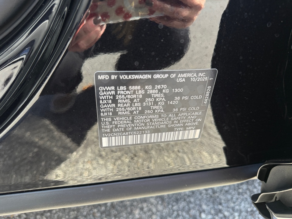 1V2CN2CA8TC522133 2026 Volkswagen Atlas 2.0T Peak Edition