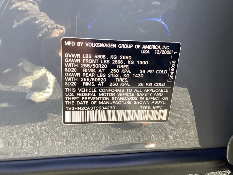 1V2HN2CA3TC534230 2026 Volkswagen Atlas SE with Technology