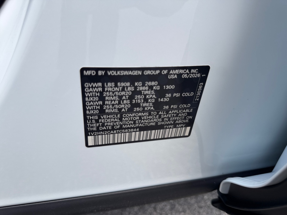 1V2HN2CA8TC583844 2026 Volkswagen Atlas SE with Technology