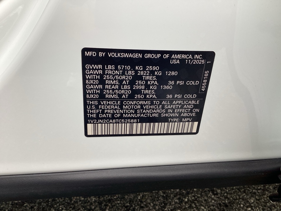 1V2JN2CA8TC525881 2026 Volkswagen Atlas SE with Technology