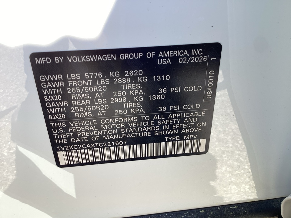 1V2KC2CAXTC221607 2026 Volkswagen Atlas Cross Sport SE with Technology