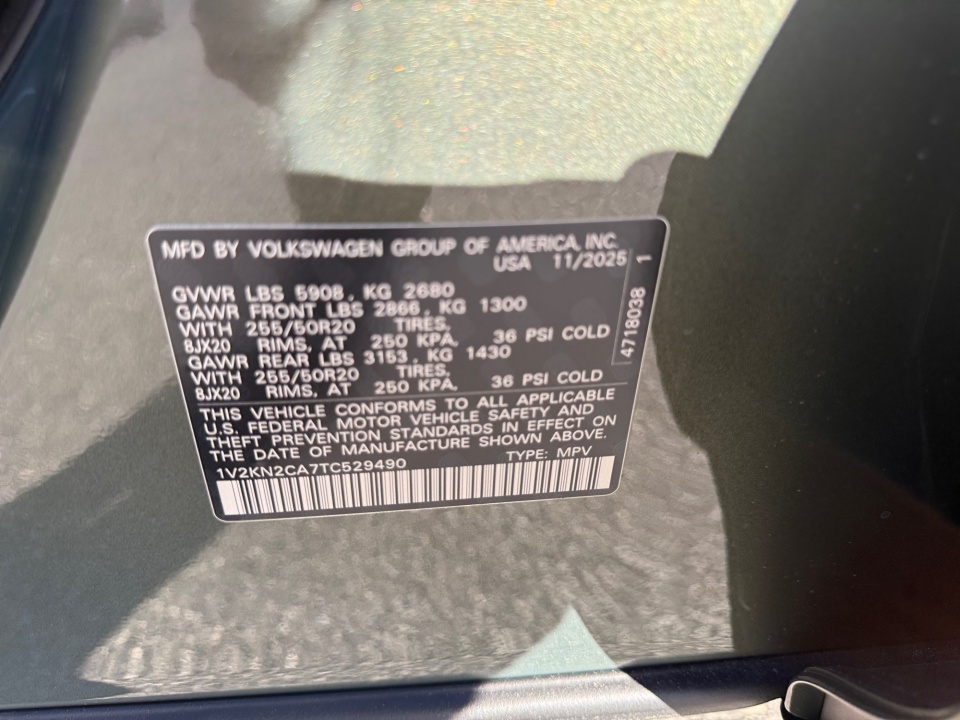 1V2KN2CA7TC529490 2026 Volkswagen Atlas SE with Technology