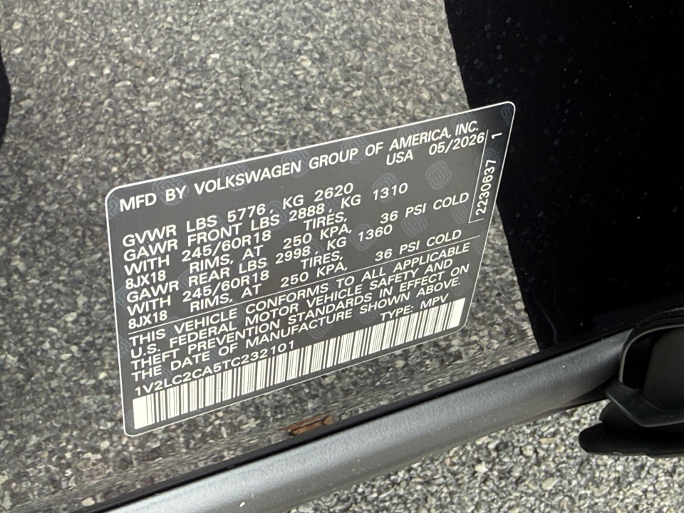 1V2LC2CA5TC232101 2026 Volkswagen Atlas Cross Sport 2.0T SE