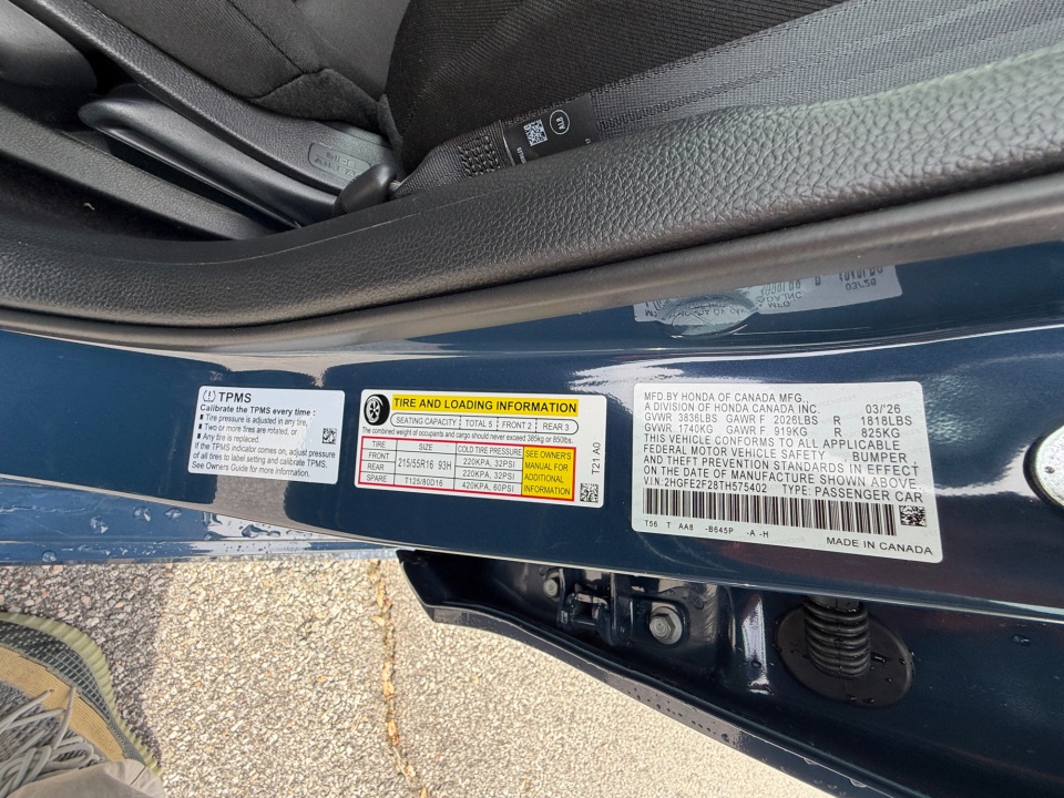 2HGFE2F28TH575402 2026 Honda Civic Sedan LX