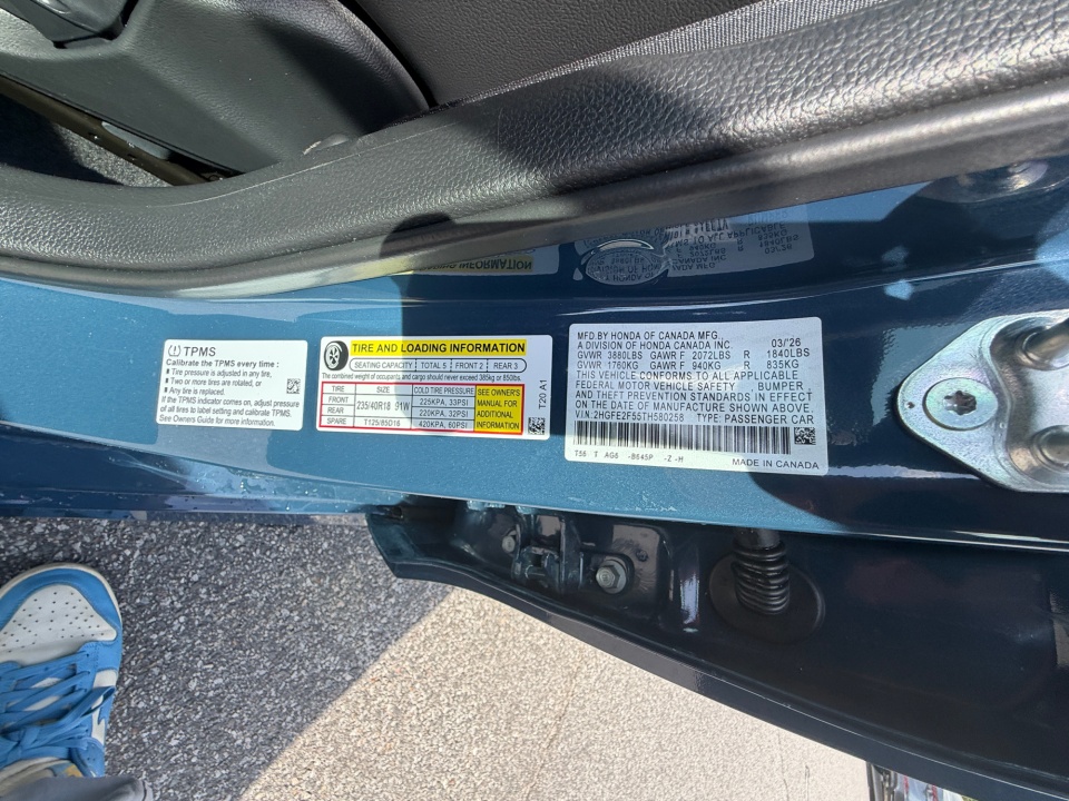 2HGFE2F54TH607479 2026 Honda Civic Sedan Sport