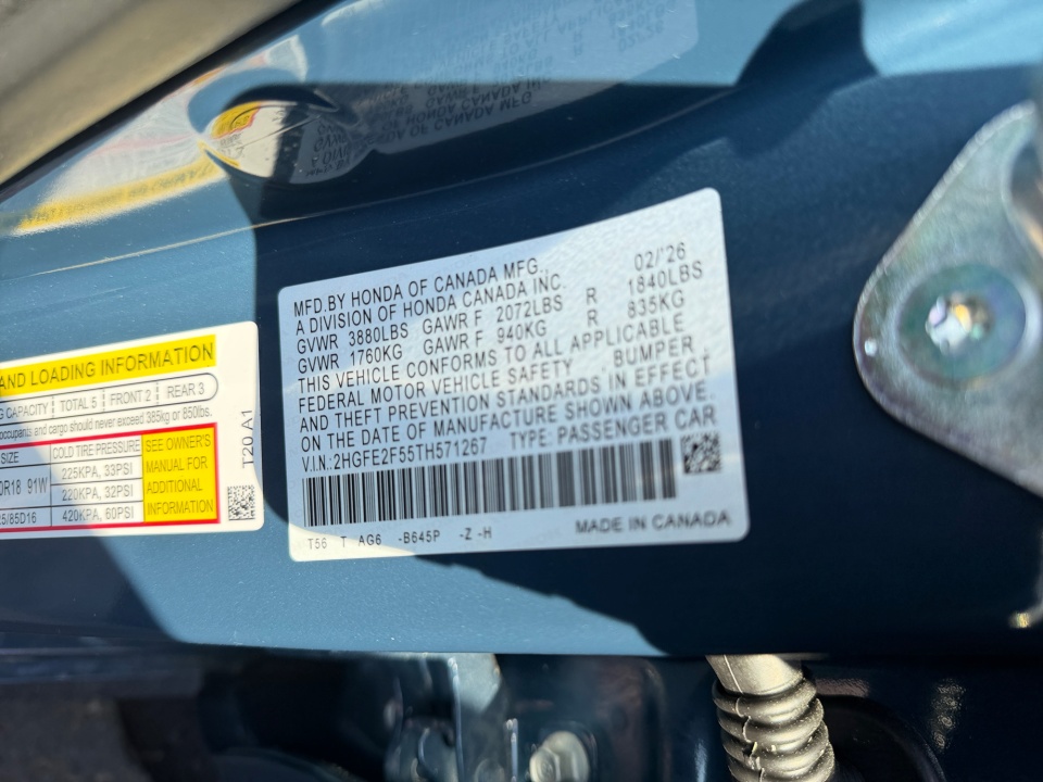 2HGFE2F55TH571267 2026 Honda Civic Sedan Sport