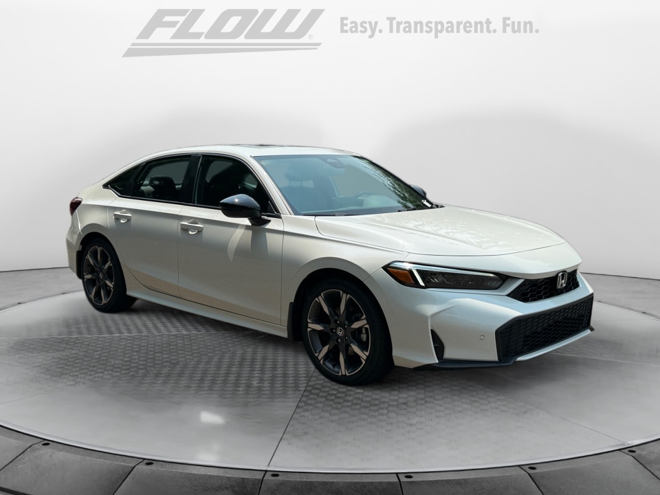 Platinum White Pearl 2026 Honda Civic Hybrid Sedan Front-Wheel Drive Continuously Variable Transmission