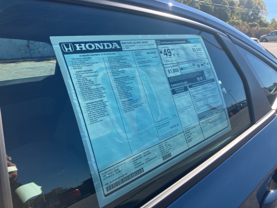 2HGFE4F89TH320483 2026 Honda Civic Hybrid Sport