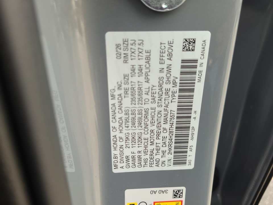 2HKRS4H28TH475577 2026 Honda CR-V LX AWD