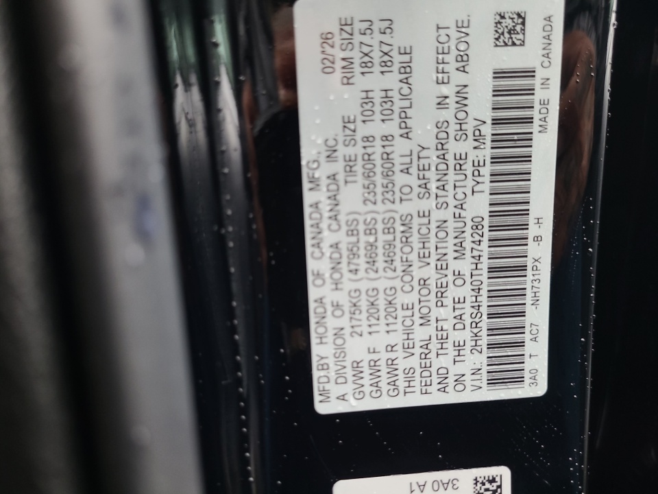 2HKRS4H40TH474280 2026 Honda CR-V EX AWD