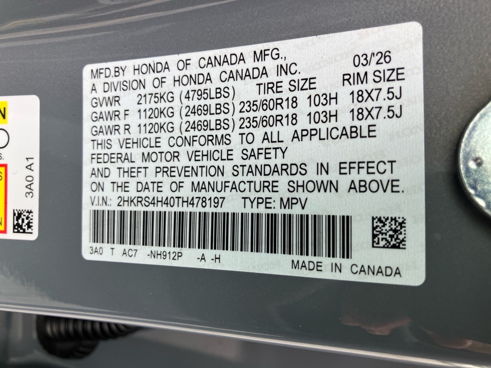 2HKRS4H40TH478197 2026 Honda CR-V EX AWD