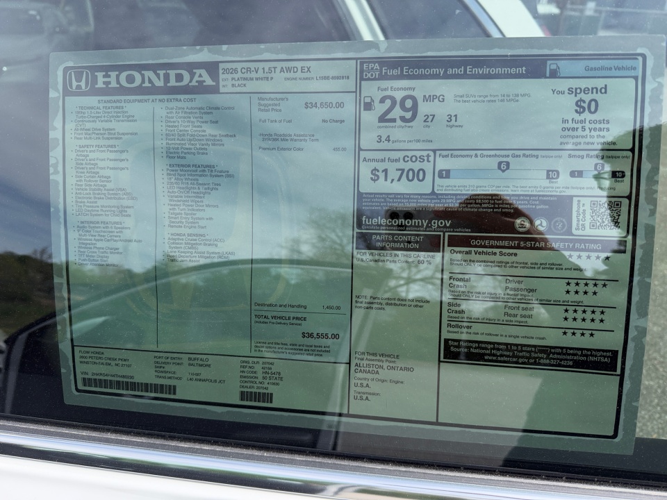 2HKRS4H44TH480230 2026 Honda CR-V EX AWD