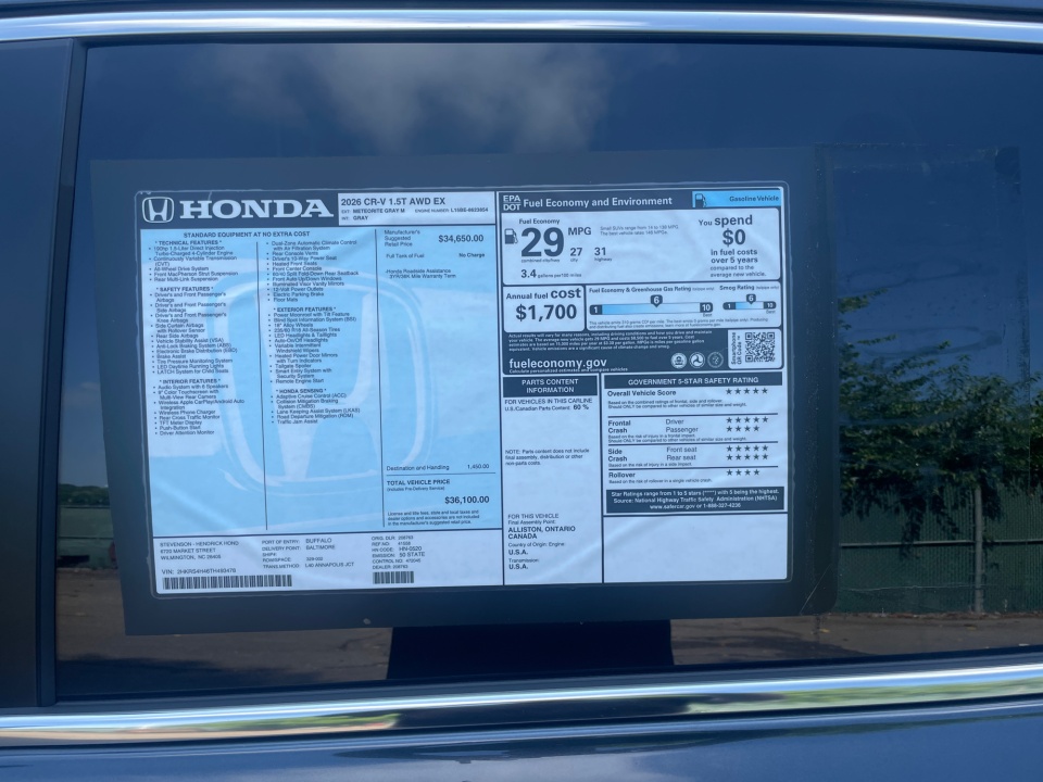 2HKRS4H46TH493478 2026 Honda CR-V EX