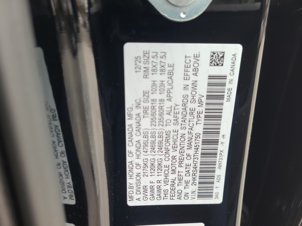 2HKRS4H73TH451750 2026 Honda CR-V EX-L AWD